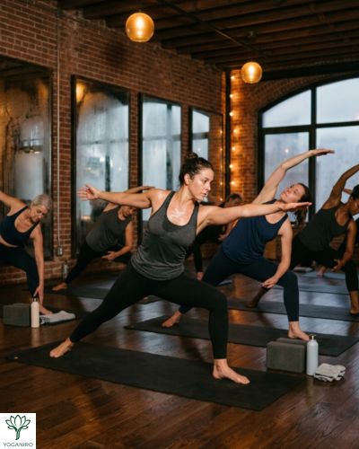 Hot vinyasa yoga class at Spirit Lab Yoga Studio NYC NYC
