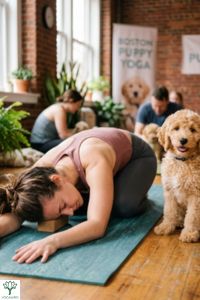What to expect during a Puppy Yoga Boston class