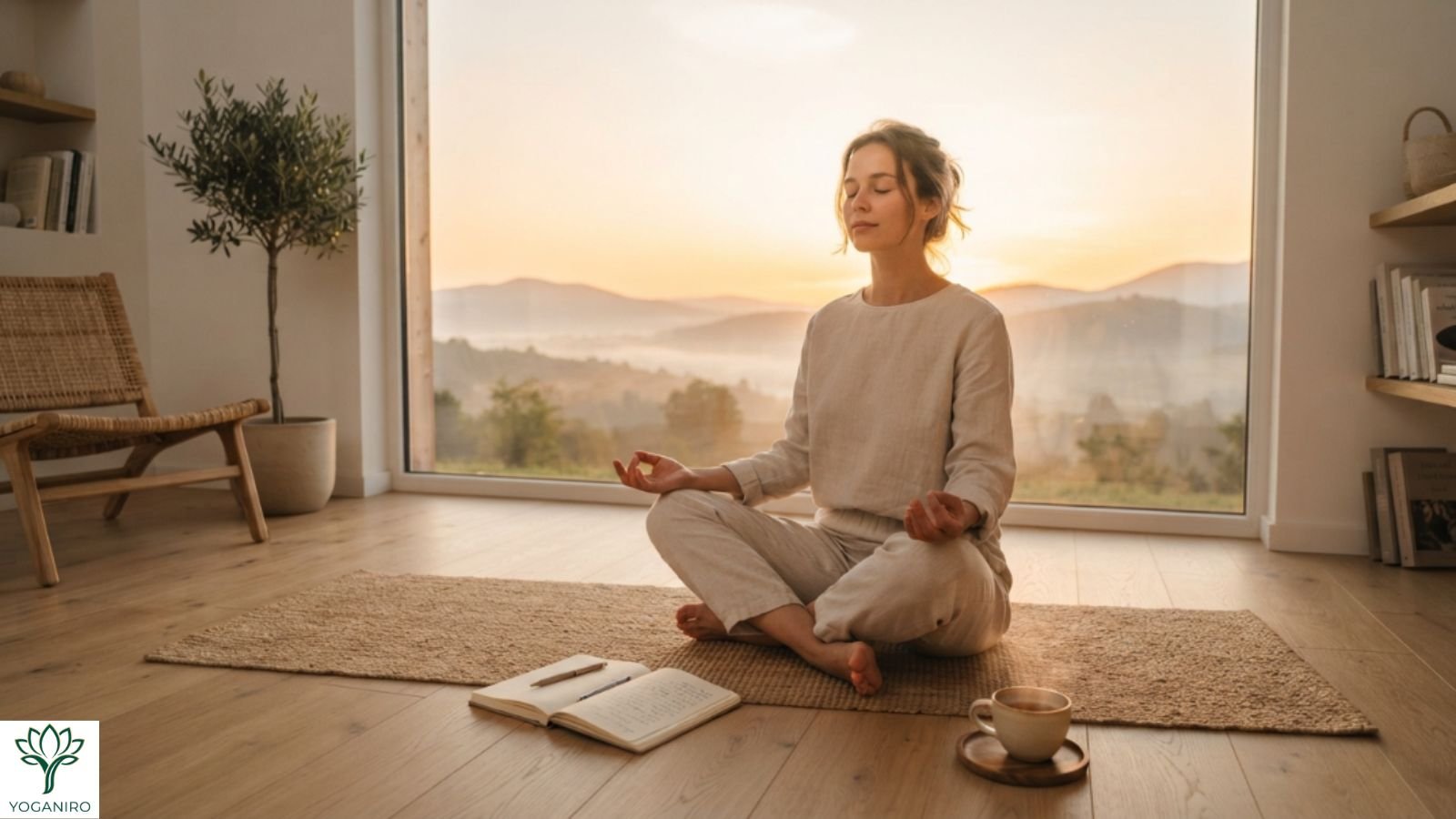 Peaceful meditation supporting a healthy money mindset.