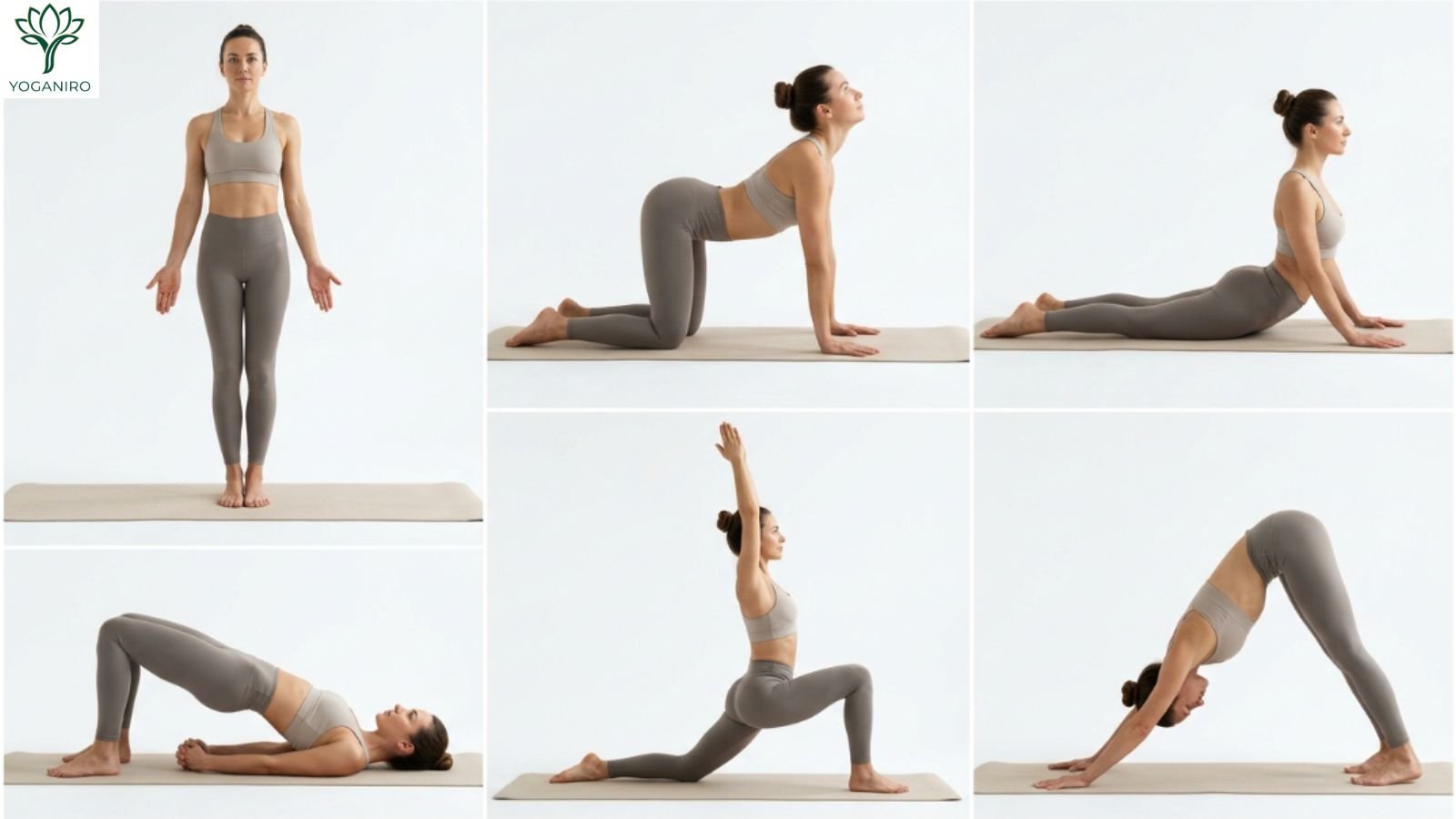 Collection of yoga poses for improving posture