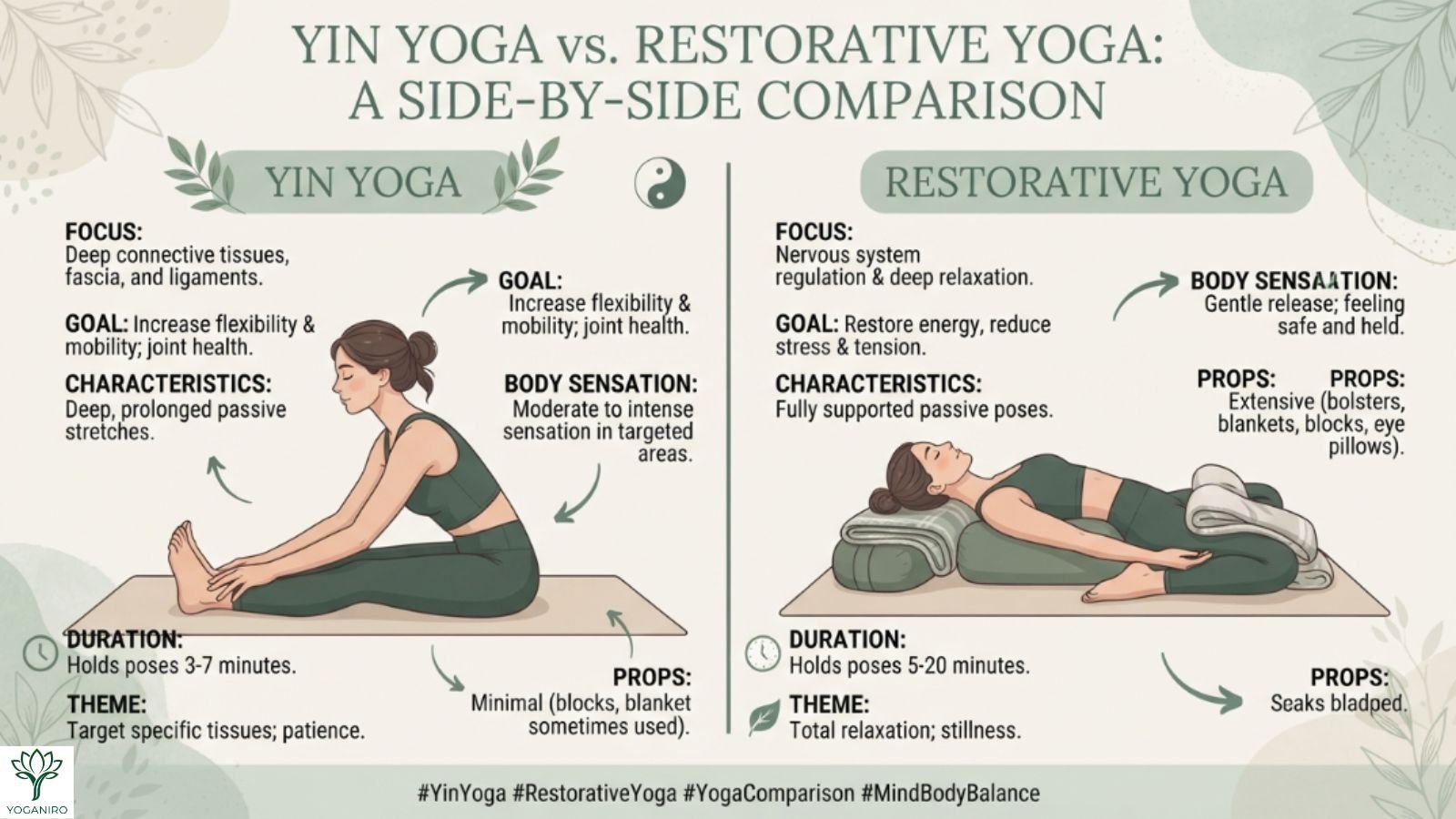 Yin yoga vs restorative yoga comparison