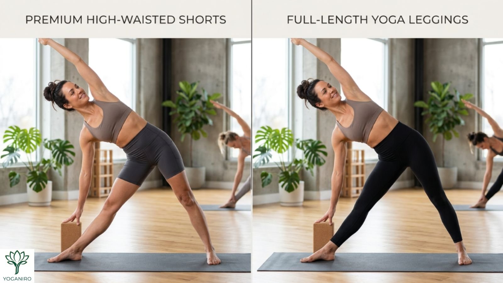 Comparison of yoga shorts and yoga leggings