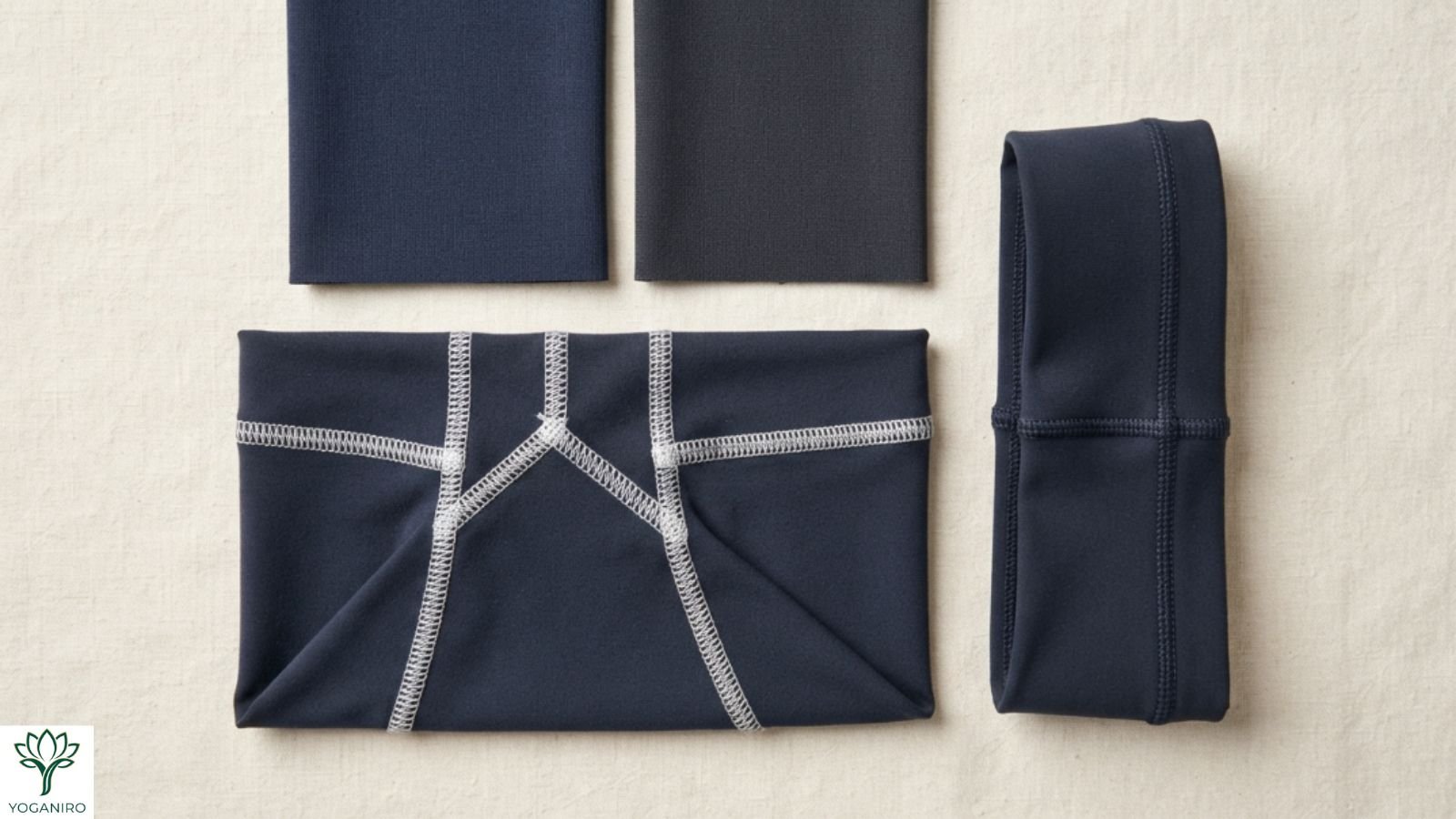 Nylon spandex leggings with dense knit fabric and flatlock seams for better coverage